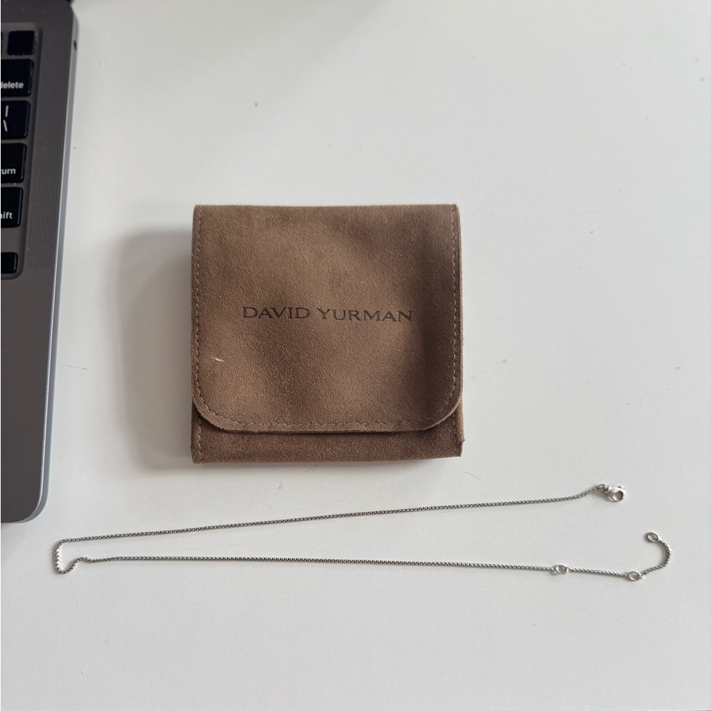 David Yurman Silver Chain with Brown Pouch